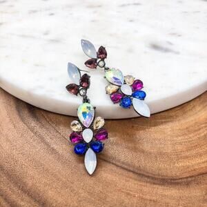 Multi Colored Crystal Dangle Earrings
